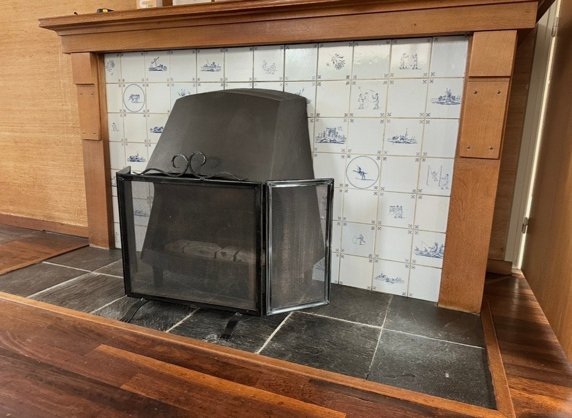 Haardscherm / Vonkenscherm voor open haard, Ophalen, Gebruikt, Houthaard