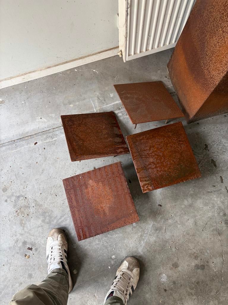 Step stone Roestige metalen platen - Cortenstaal look, Doe-het-zelf en Verbouw, Metalen, Ophalen of Verzenden, Gebruikt, IJzer