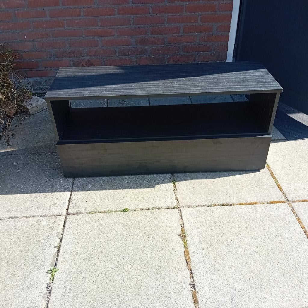 Zwart houten schoenenkastje / opbergbankje, Ophalen of Verzenden, Gebruikt