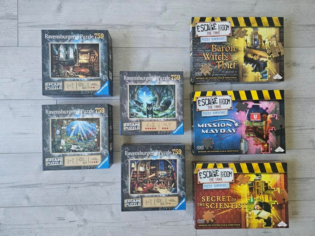 Diverse Escape Puzzels, Ophalen, 500 t/m 1500 stukjes, Zo goed als nieuw, Overige typen