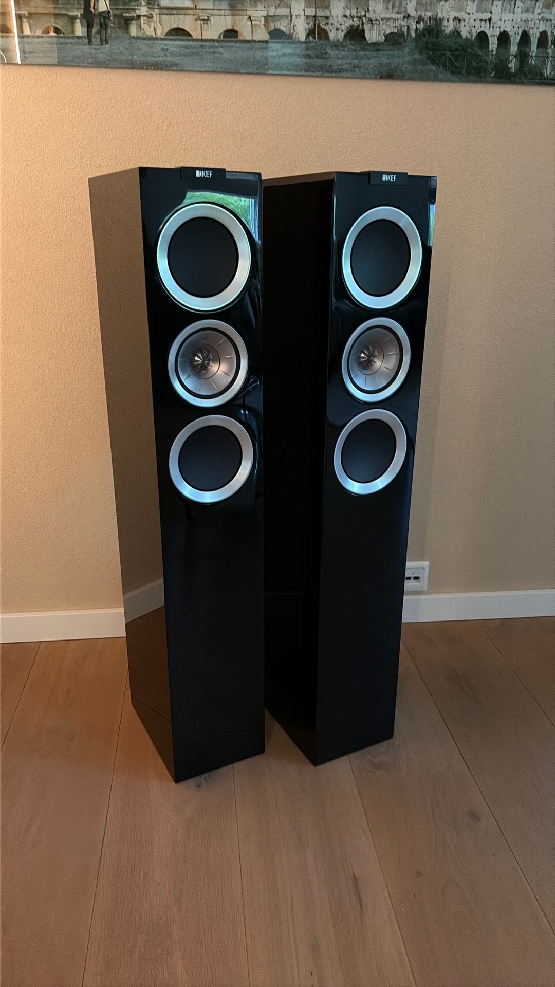 KEF R500 (paar) hoogglans zwart