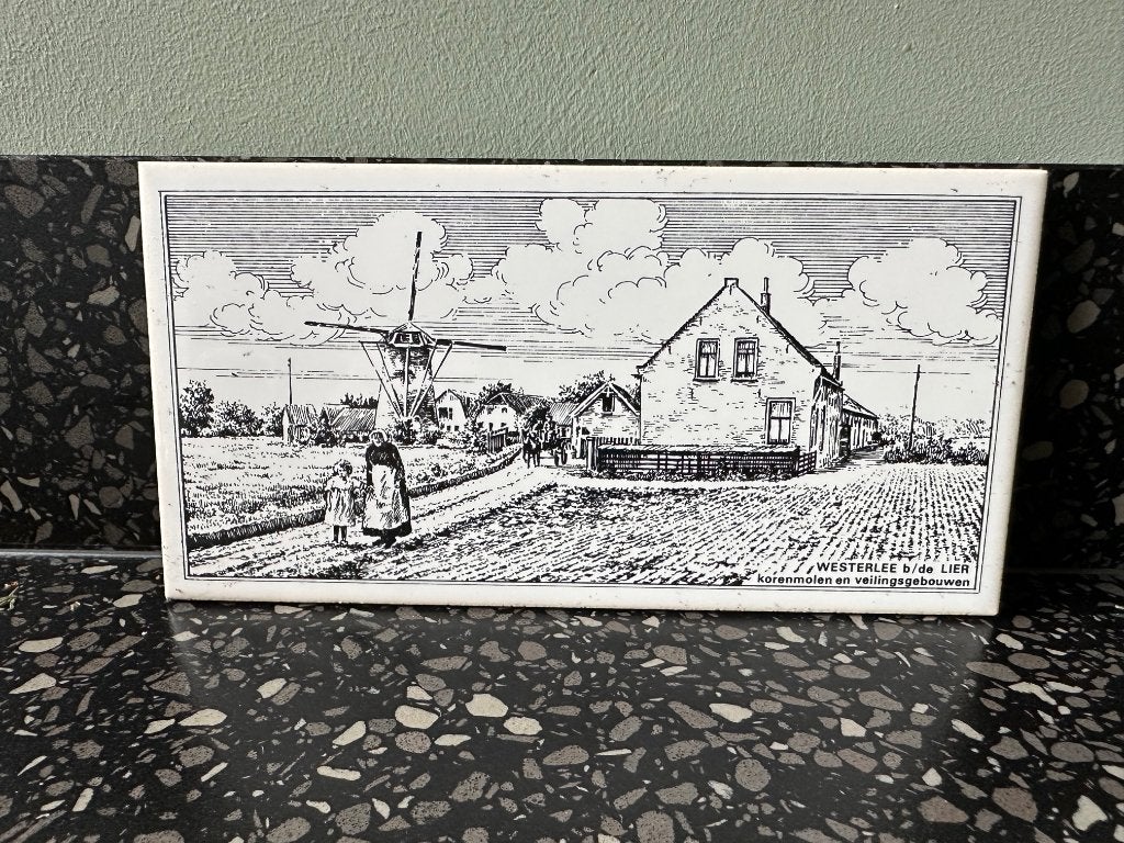 Mooi tegeltje Westerlee bij de Lier. Korenmolen Westland., Ophalen of Verzenden