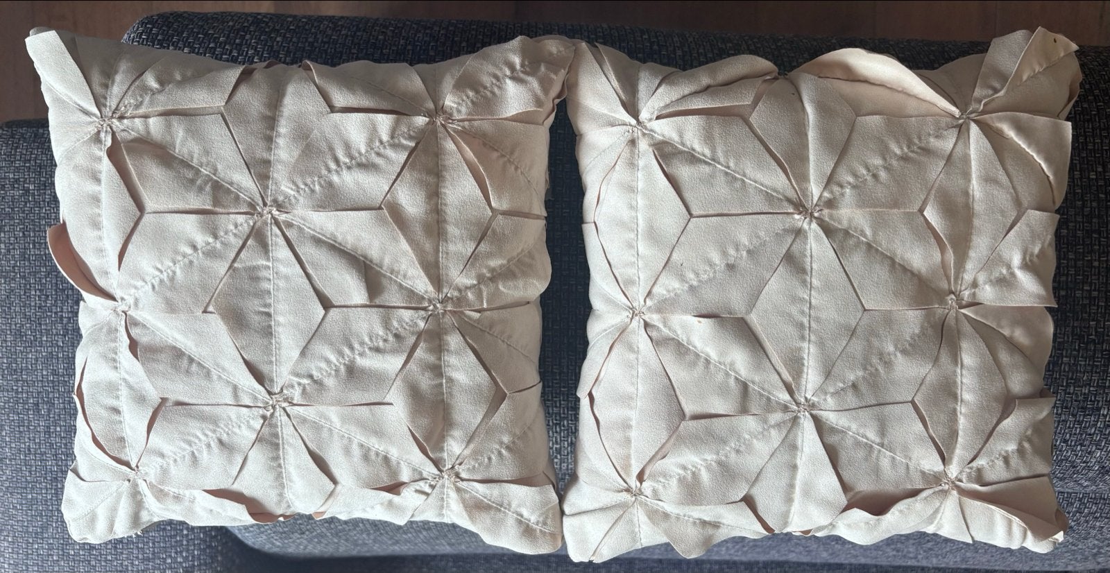 Auping OriGami Sierkussentjes 30x30cm Crème, Overige merken, Wasbaar, Beige, Vierkant