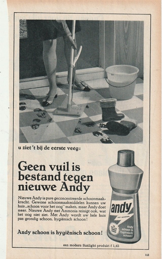 retro reclame 1966 Andy allesreiniger de eerste veeg, Verzamelen, Verzenden, Overige typen