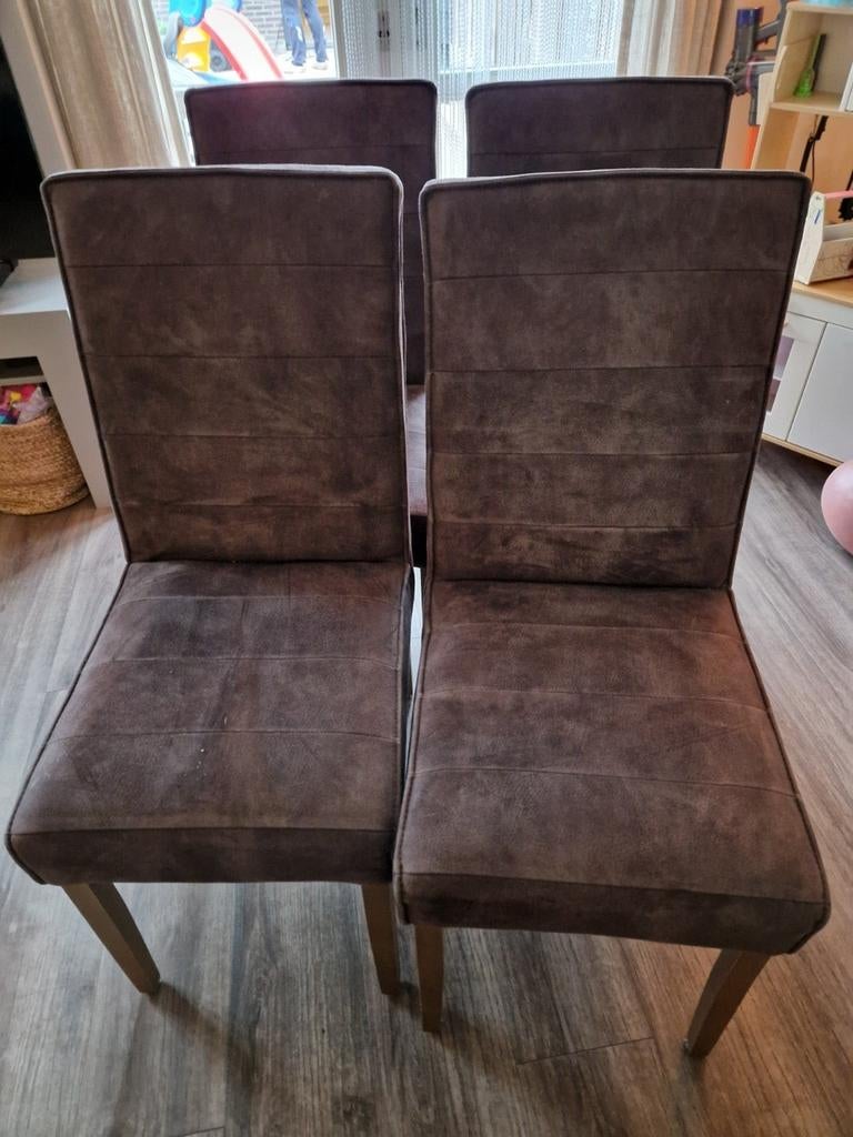 Eetkamer stoelen 6 stuks, Ophalen, Gebruikt, Grijs, Vijf, Zes of meer stoelen