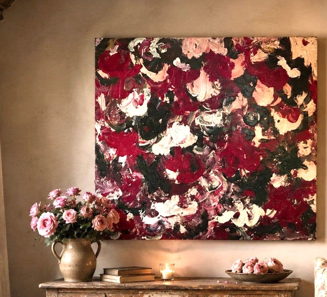 Abstract schilderij “ROSES”, Ophalen of Verzenden