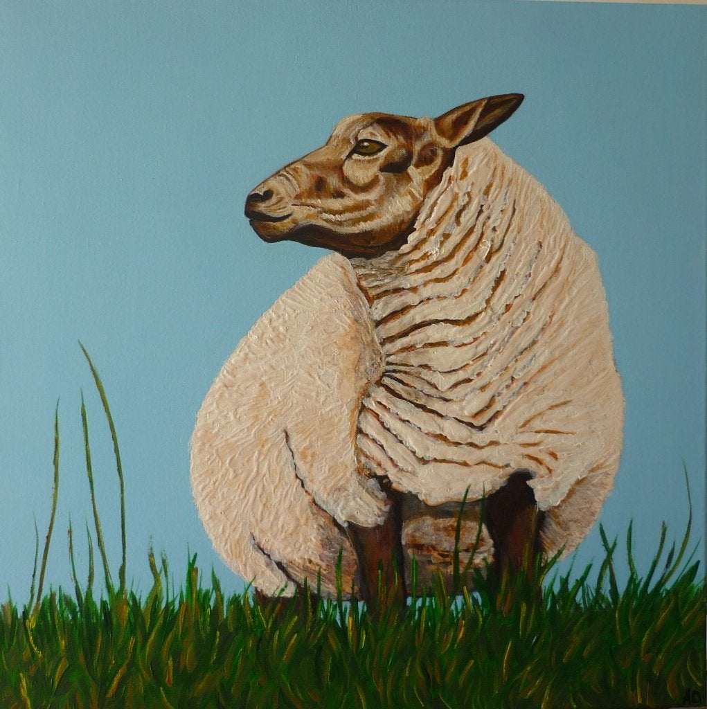 Schaap, Ophalen of Verzenden, Dieren, Textiel, Acrylverf
