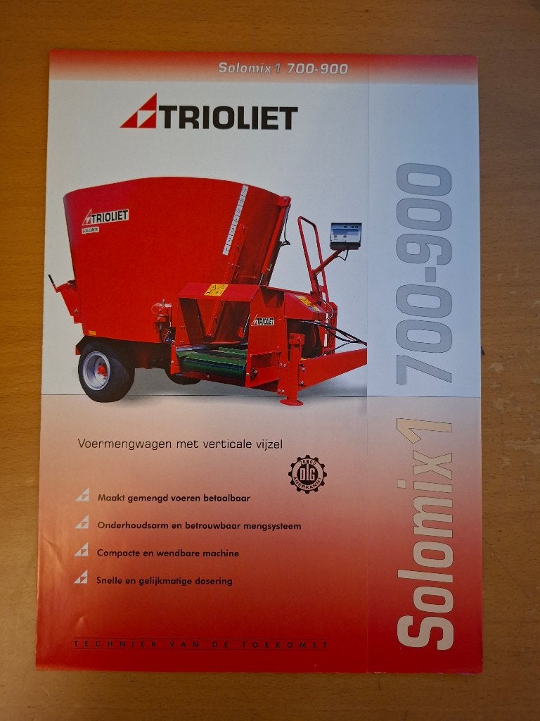 Folder Trioliet Silomix1 700-900, Ophalen of Verzenden, Gelezen, Tractor en Landbouw