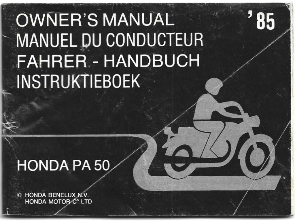 Honda PA50 handleiding bromfiets 1985 (1864z), Fietsen en Brommers, Verzenden, Gebruikt