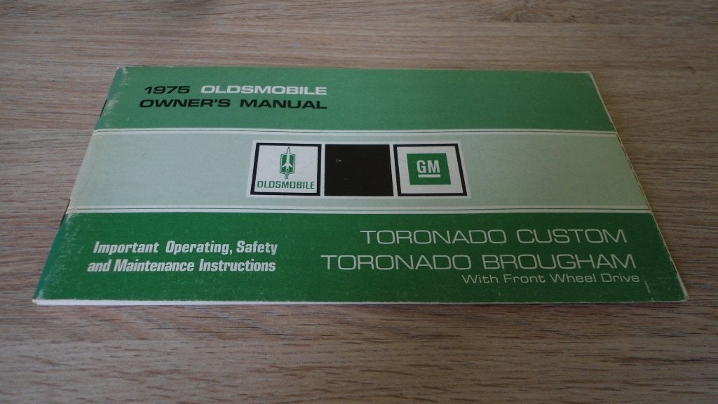 1975 Oldsmobile Toronado. First edition Owner's Manual., Ophalen of Verzenden