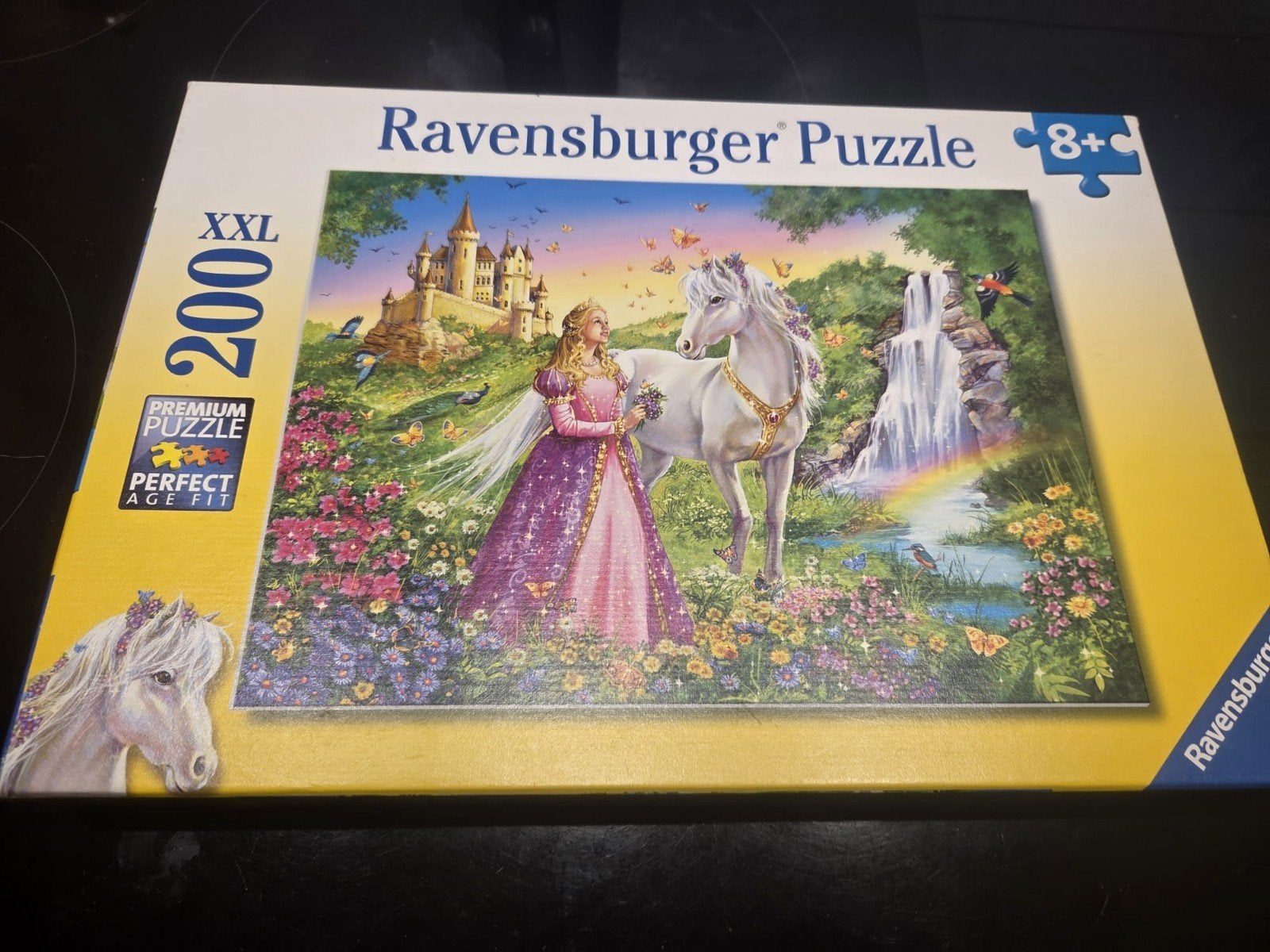 Ravensburger XXL Puzzel 200 stukjes - Prinses en Eenhoorn, Ophalen of Verzenden, Minder dan 500 stukjes, Gebruikt, Legpuzzel