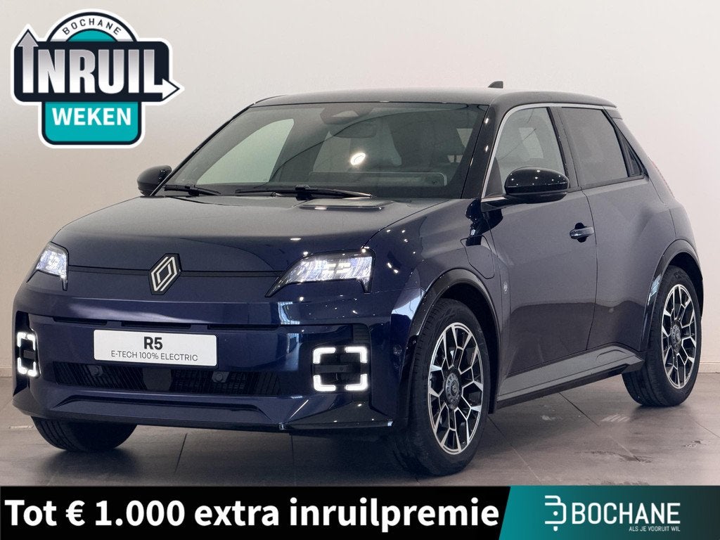 Renault 5 Comfort Range Roland Garros 52 kWh | Harman/Kardon, Auto's, Renault, Blauw, Leder en Stof, Nieuw, 52 kWh