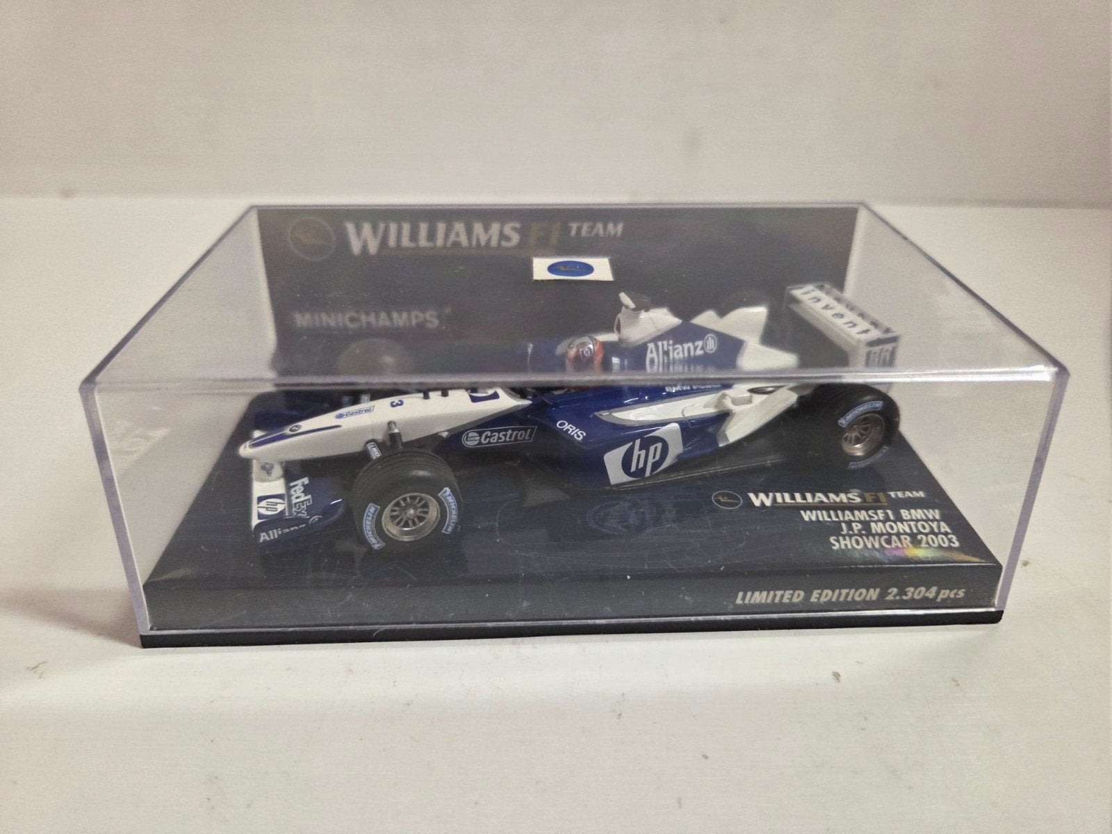 Minichamps Williams BMW Showcar Montoya 2003, Auto, ., Ophalen of Verzenden, Zo goed als nieuw