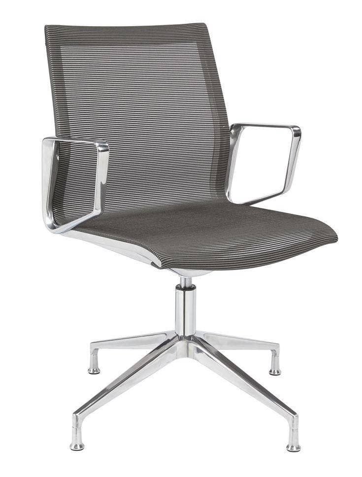 Design vergaderstoel 685, Netweave, Zwart, Alu gepolijst, Huis en Inrichting, Stoelen, Nieuw, Vijf, Zes of meer stoelen, Metaal