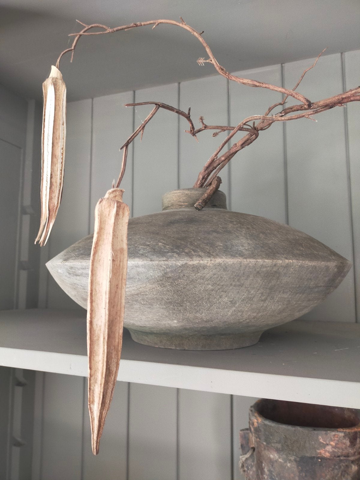 vaas hout Luksa, Huis en Inrichting, Woonaccessoires | Vazen, Ophalen of Verzenden, Hout