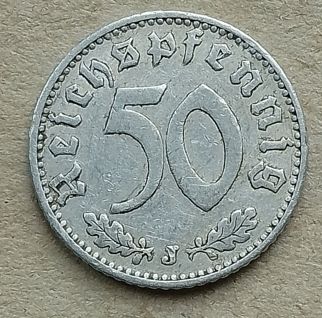 Duitsland, 50 reichspfennig 1939 J, Ophalen of Verzenden, Duitsland, Losse munt