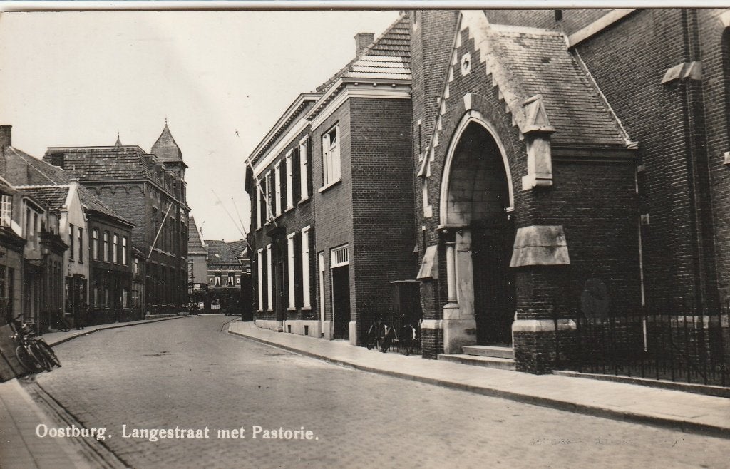 Oostburg Langestraat, Verzamelen, Ophalen of Verzenden, 1940 tot 1960, Gelopen, Zeeland