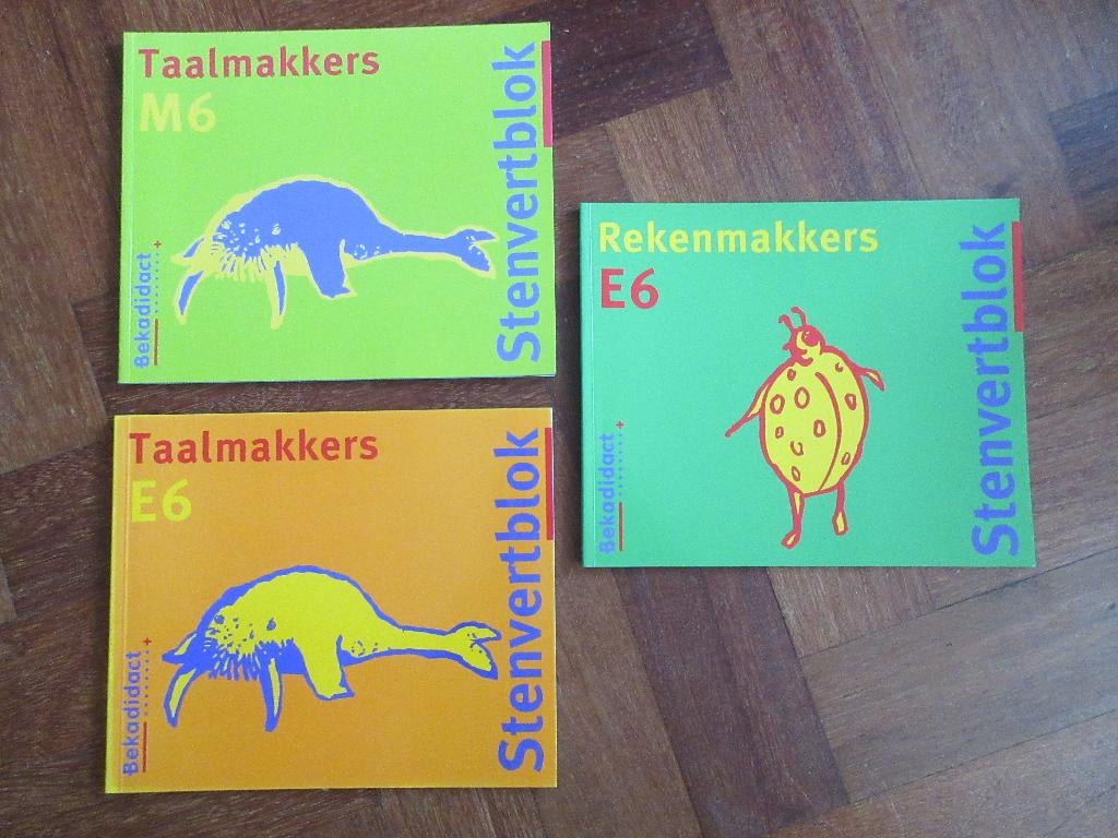 3 x stenvertblokken : 2 x Taalmakkers M6 + E6 / Rekenmakkers, Ophalen of Verzenden, Zo goed als nieuw, Taal en Lezen