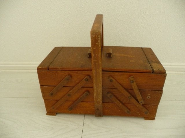 vintage HOUTEN NAAIKIST, Ophalen of Verzenden, Gebruikt, Overige typen