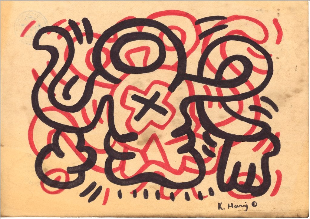 Keith Haring Artwork, Antiek en Kunst, Ophalen of Verzenden