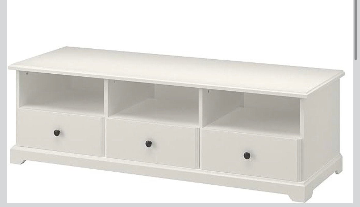 IKEA LIATORP TV-meubel – wit – met 3 lades, Ophalen, Zo goed als nieuw, 25 tot 50 cm, Minder dan 100 cm