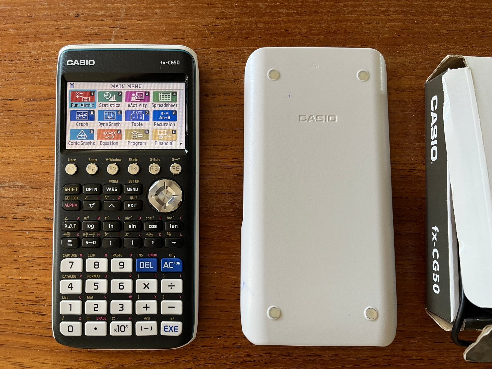 Casio fx-CG50 grafische rekenmachine - Compleet, Ophalen of Verzenden, Grafische rekenmachine, Zo goed als nieuw