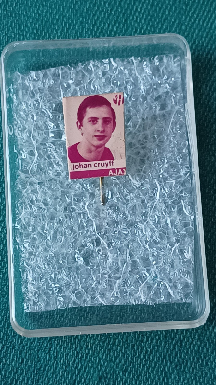 Vintage Johan Cruijff Ajax Vander hout speldje, Verzamelen, Ophalen of Verzenden, Gebruikt, Ajax, Overige typen