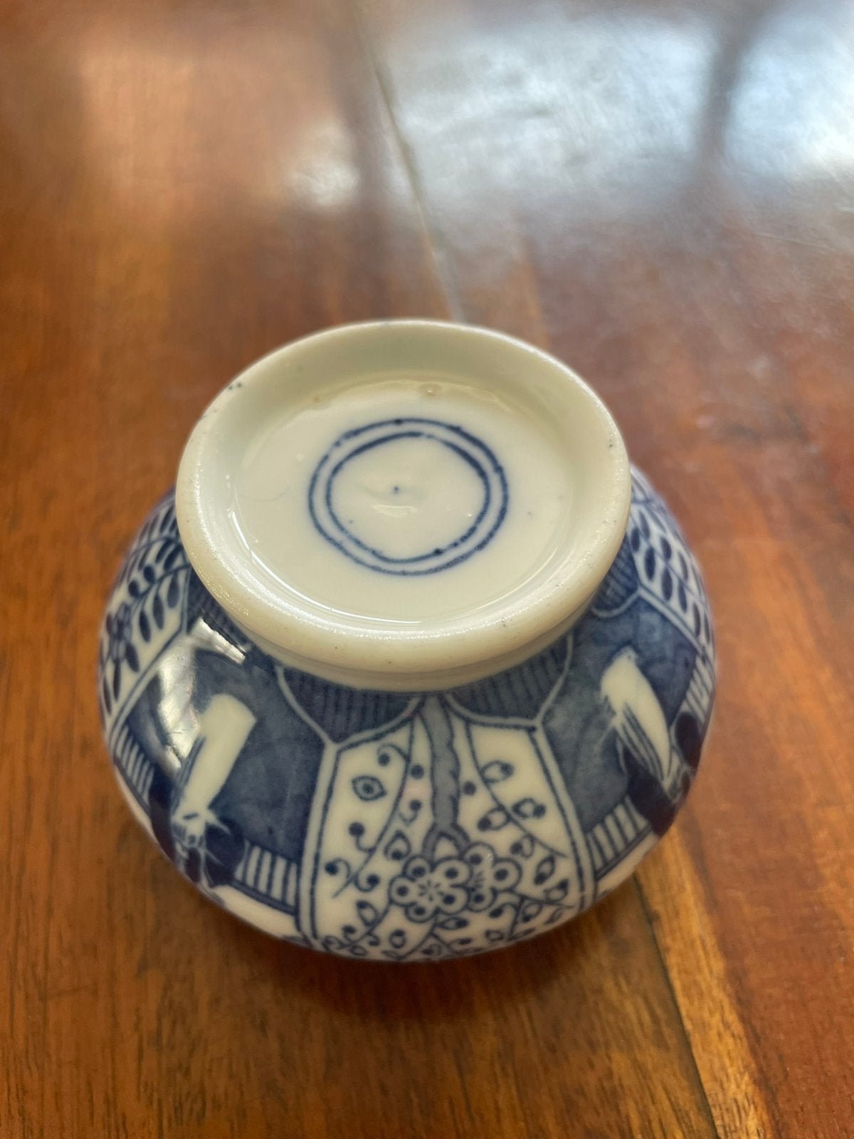 Chinees oud potje blauw/wit gemerkt, Antiek en Kunst, Ophalen of Verzenden