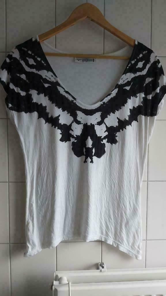 Wit/zwart shirt, Wit, Nieuw, Ophalen of Verzenden, Korte mouw