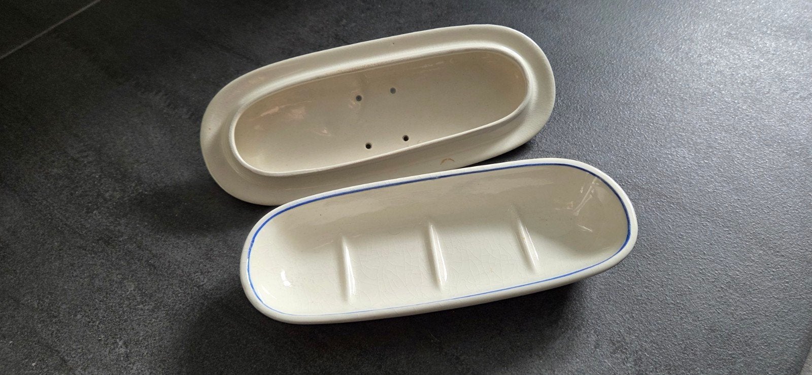 Vintage Zeepbakje met Deksel - Made in Germany, Ophalen of Verzenden
