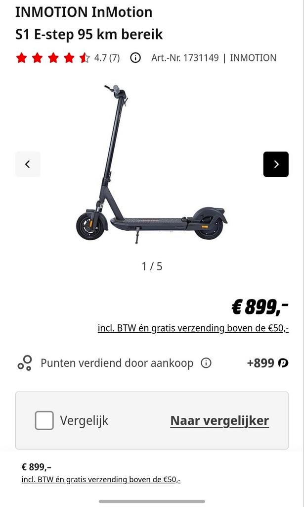 Inmotion S1 E-step met 95 km bereik, Ophalen of Verzenden, Nieuw, Elektrische step (E-scooter), Inmotion