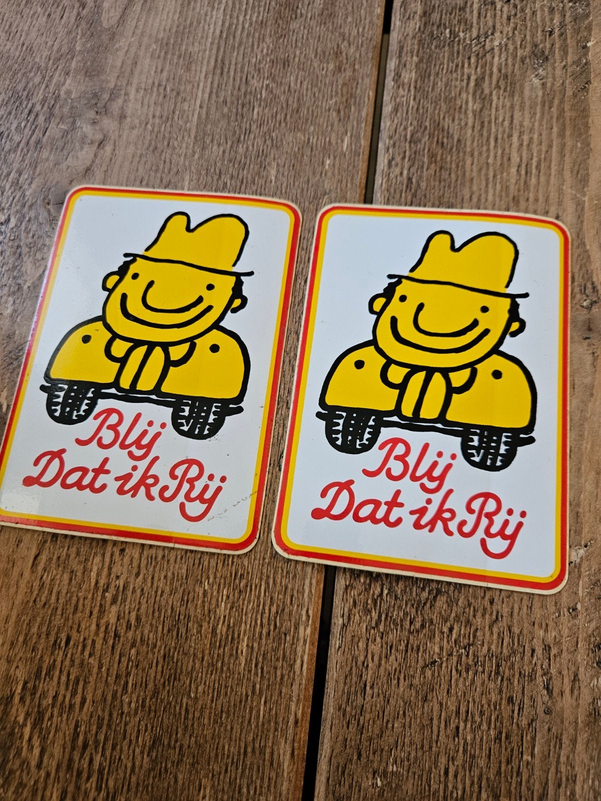 Blij dat ik Rij stickers, Ophalen of Verzenden, Zo goed als nieuw