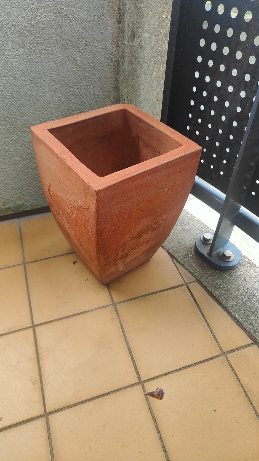 Terracotta bloempot - Vierkant, Gebruikt, Ophalen, Overige materialen, Gebruikt, Minder dan 60 cm