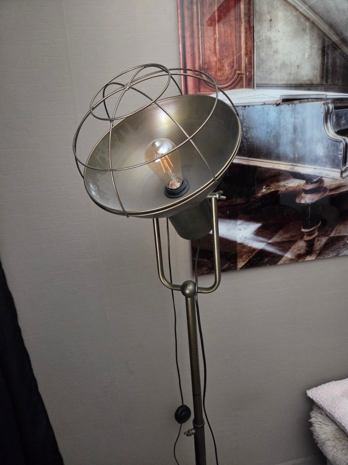Industriële Vloerlamp Studio Spot - Brons/Goud, Huis en Inrichting, Ophalen, Zo goed als nieuw, 150 tot 200 cm