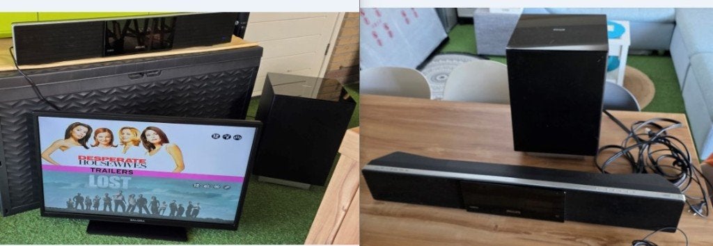 Philips Soundbar +Subwoofer met Radio CD-DVD Speler, Ophalen, Gebruikt