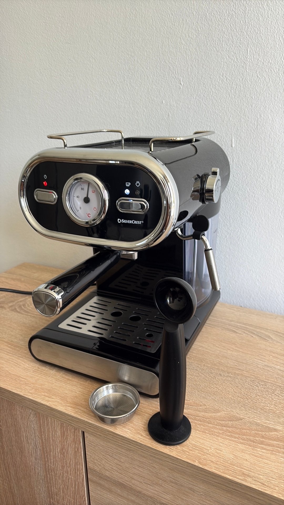 Silvercrest Espressomachine SEM 1100 E1 – Zo goed als nieuw, Afneembaar waterreservoir, Espresso apparaat, Gemalen koffie, Ophalen of Verzenden