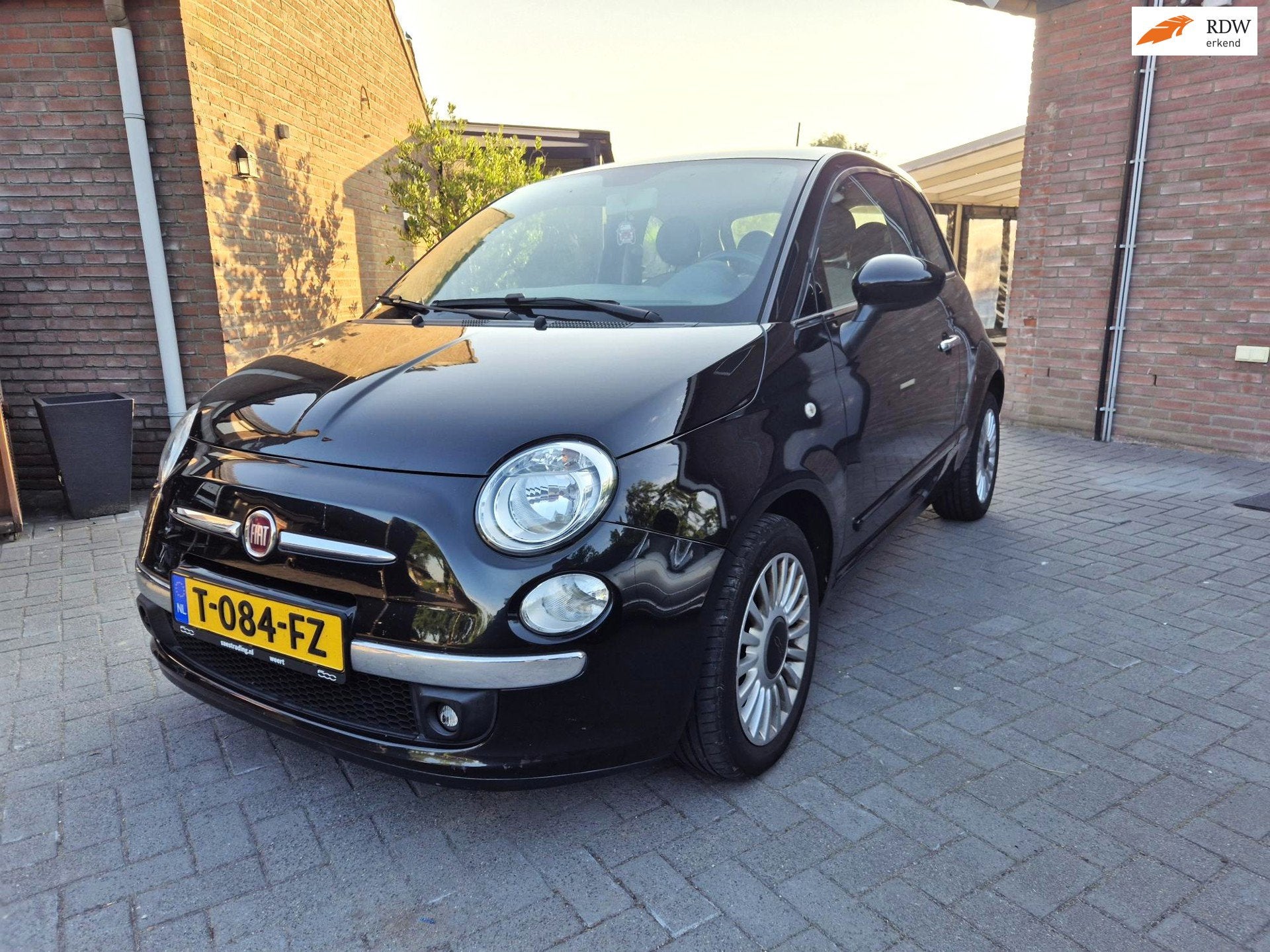 Fiat 500 1.2 Lounge Panoramadak Airco Chroomeline, Auto's, Voorwielaandrijving, Stof, Gebruikt, 4 cilinders