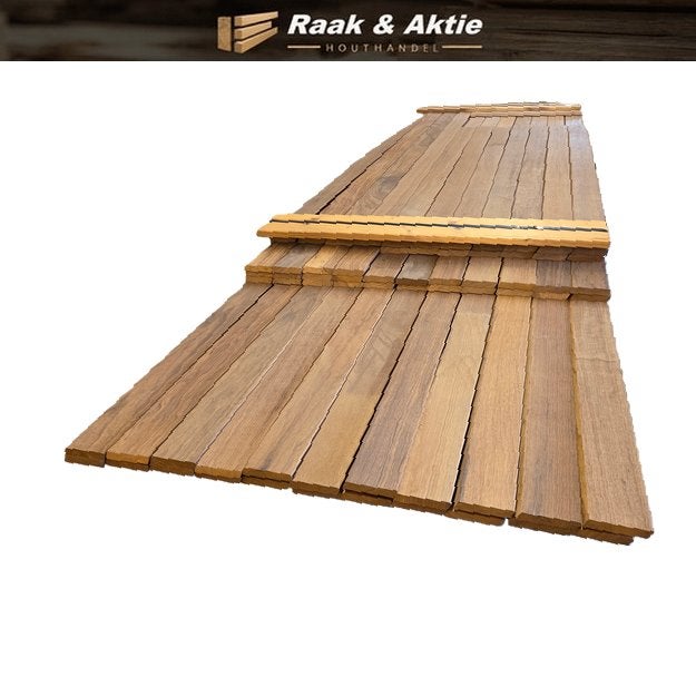 17 m2 Rhombusprofiel - hardhout - nr: HP39, Ophalen, Planken, Nieuw, Hardhout