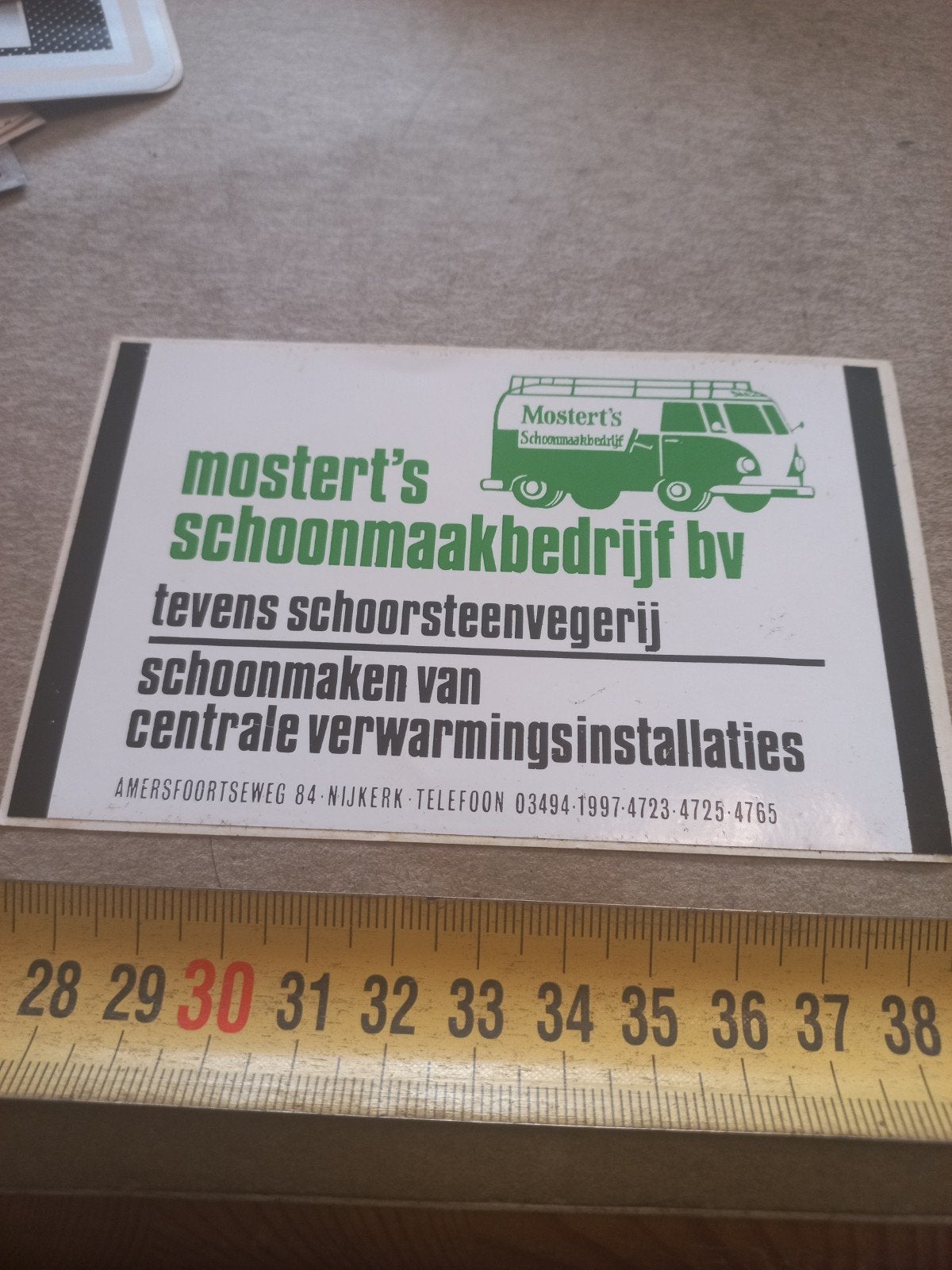 monstert,s schoonmaakbedrijf bv Nijkerk afbeelding vw bus, Ophalen of Verzenden, Zo goed als nieuw