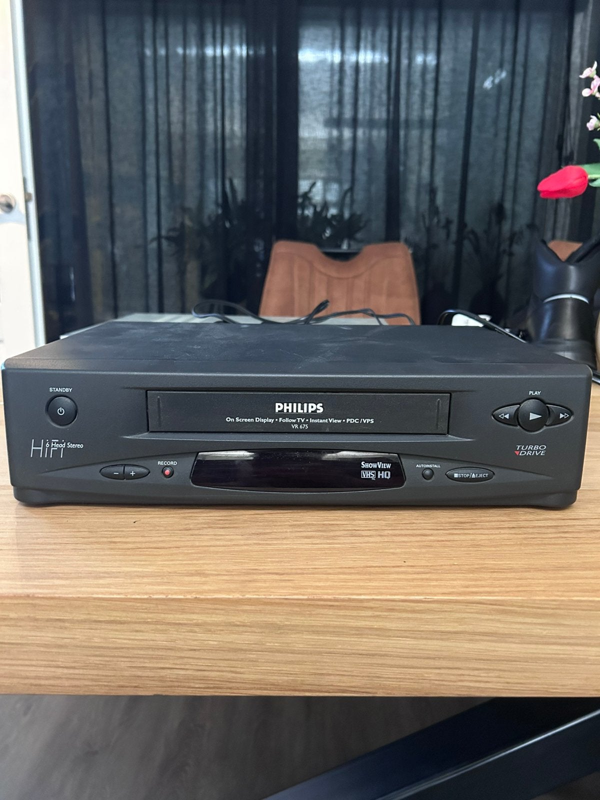 Philips VR675 Hifi Stereo Videorecorder (Turbo Drive/VHS HQ, Audio, Tv en Foto, Videospelers, Ophalen of Verzenden, Zo goed als nieuw
