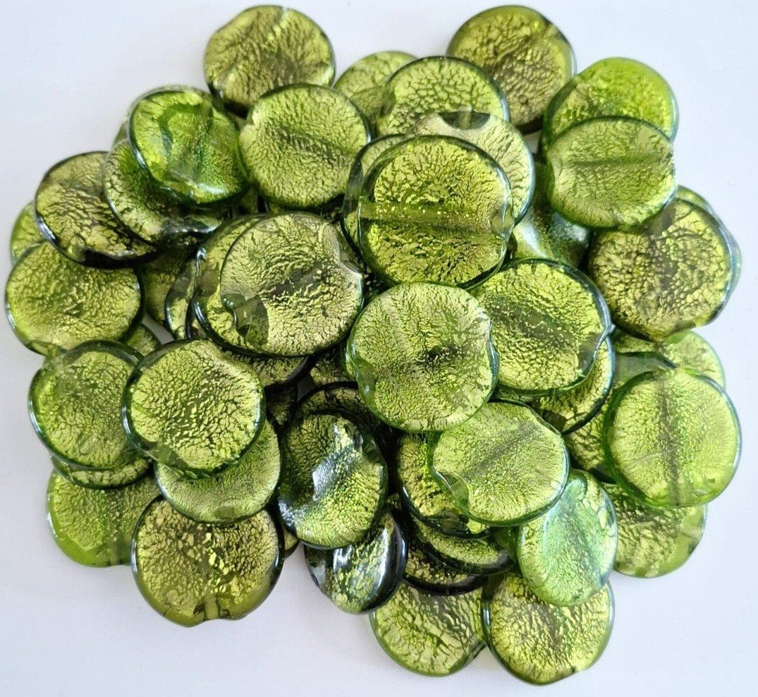 Partij 1 kilo grote silverfoil ronde glaskralen 30 mm 5, Verzenden, Nieuw, Kraal