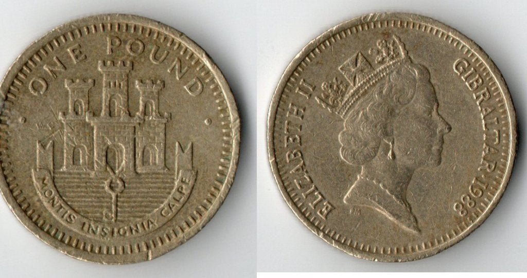 One Pound munt Gibraltar 1988, Postzegels en Munten, Munten | Europa | Niet-Euromunten, Verzenden, Overige landen, Losse munt