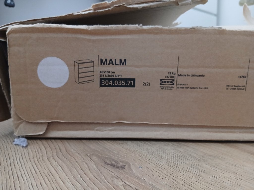 IKEA MALM 80x100 cm – doos 2 van 2 – nieuw, Nieuw, Minder dan 100 cm, 25 tot 50 cm, 50 tot 100 cm
