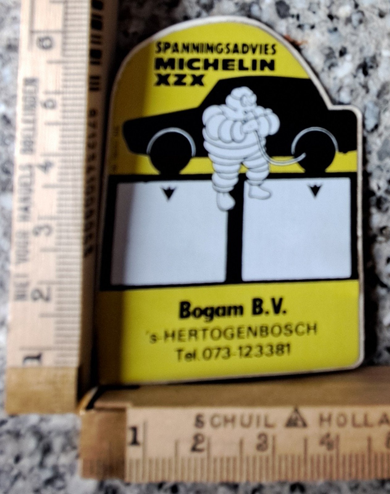 Vintage sticker Michelin mannetje Spanningsadvies XXX, Ophalen of Verzenden, Zo goed als nieuw, Auto of Motor