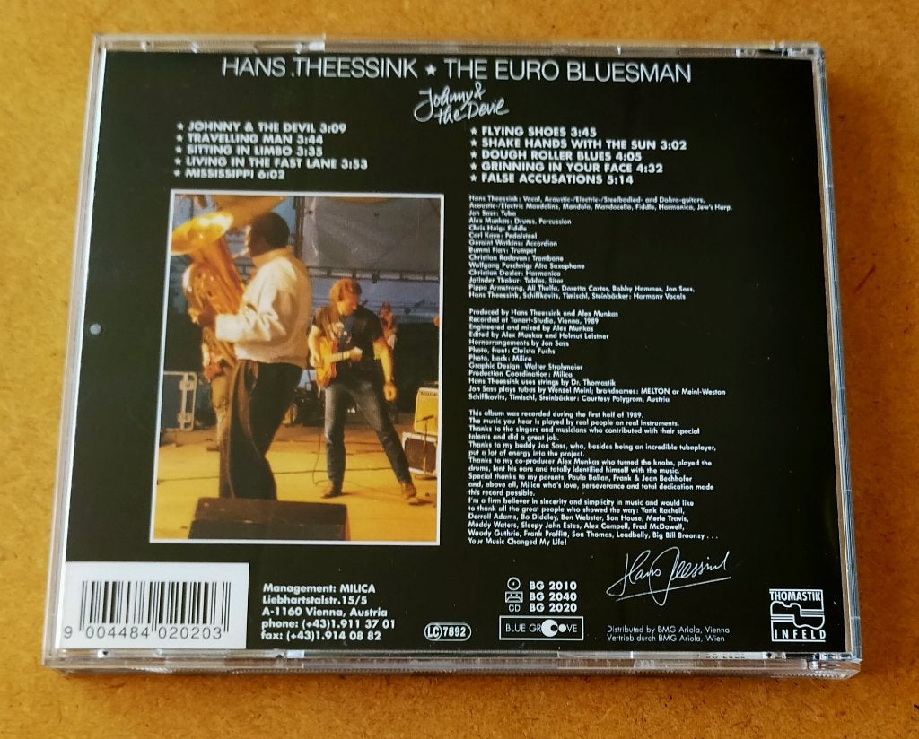 Hans Theessink - Johnny & The Devil CD 1989, Ophalen of Verzenden, Zo goed als nieuw, Bluesrock