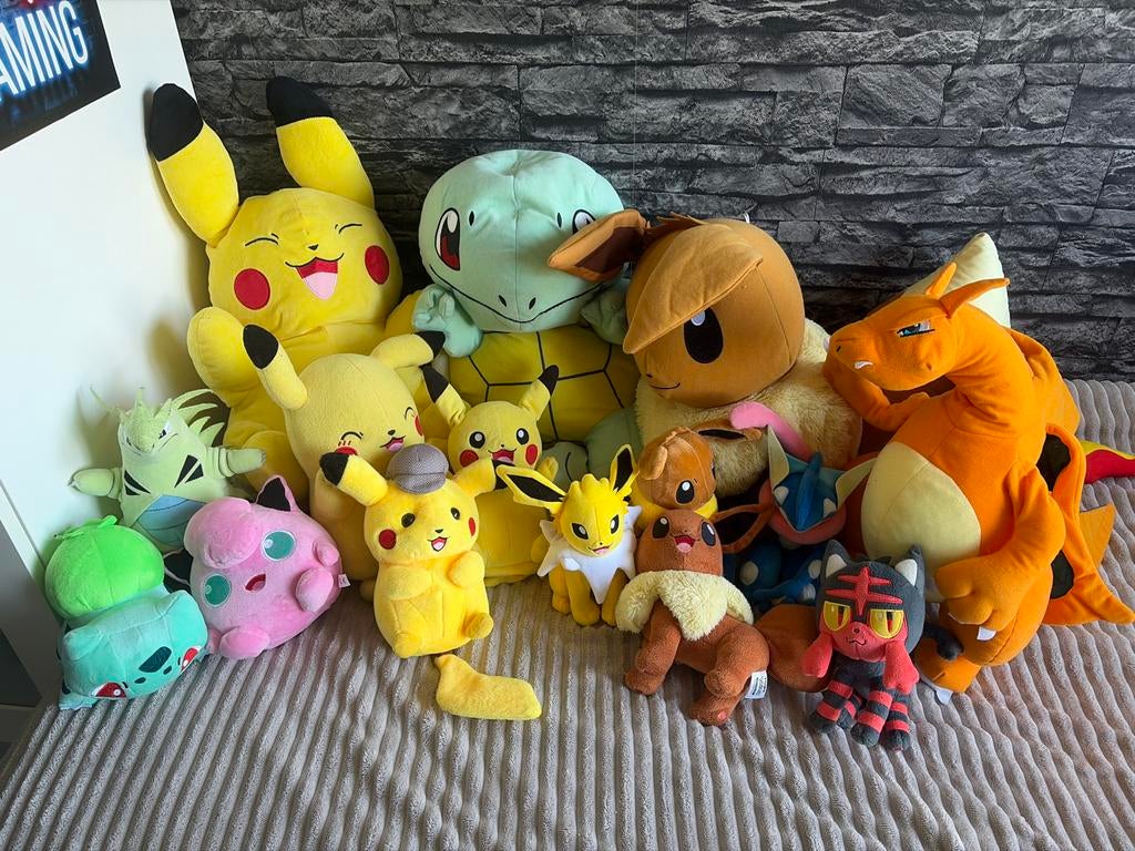 Grote collectie Pokémon knuffels - Diverse karakters, Ophalen, Gebruikt, Overige typen, Middelgroot (20 tot 80 cm)