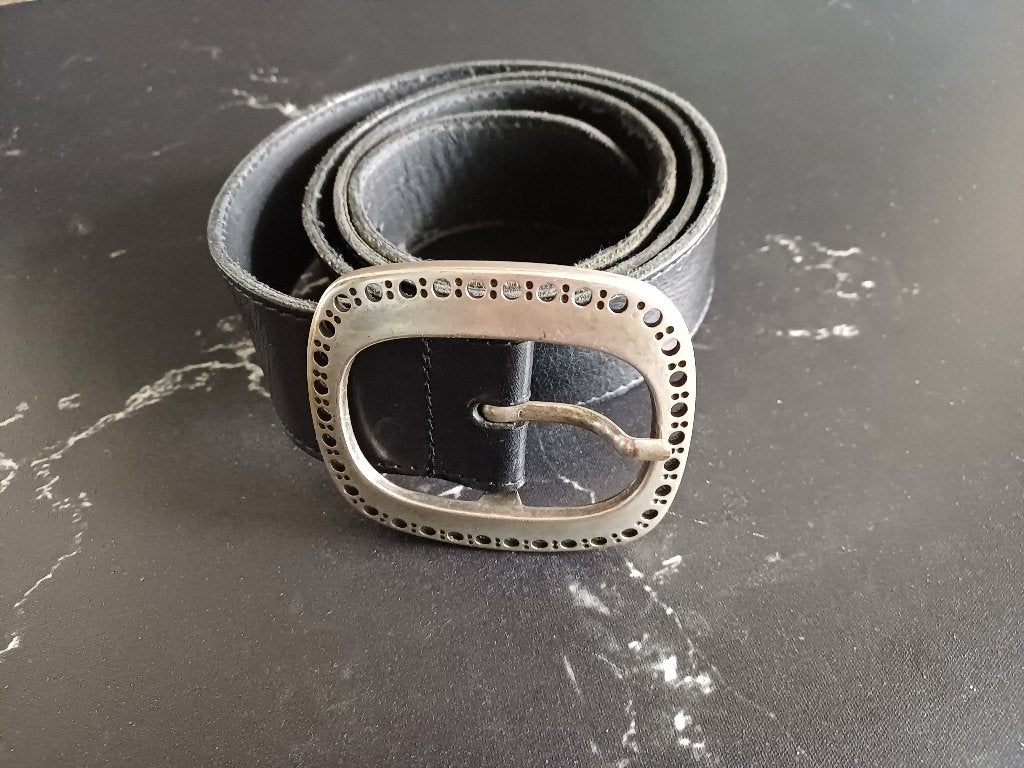 zwart leren dames riem Bijenkorf, 3 tot 5 cm, Bijenkorf, 90 tot 100 cm, Tailleriem