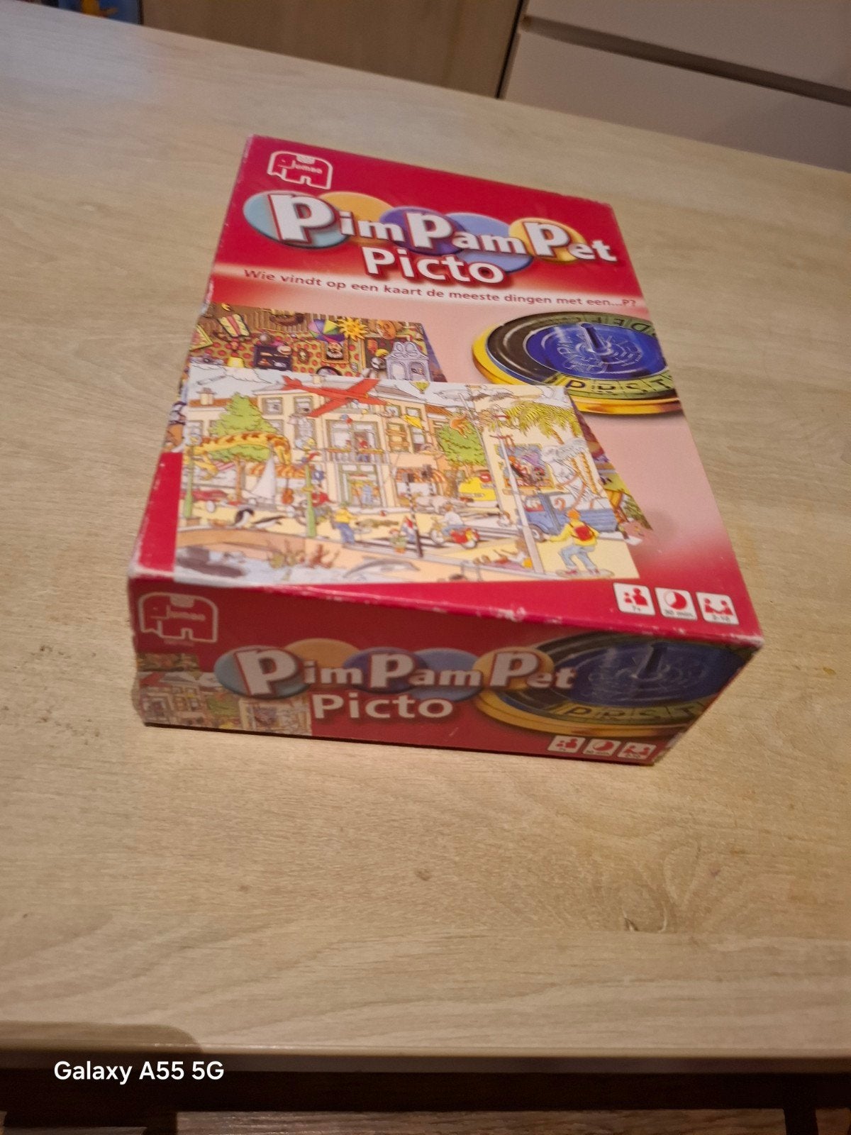 Pim Pam Pet Picto - Jumbo Gezelschapsspel, Hobby en Vrije tijd, Gezelschapsspellen | Bordspellen, Gebruikt, Ophalen of Verzenden
