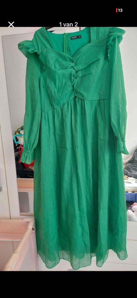 Mooi jurk voor mama en kind groene, Ophalen, Overige typen, Maat 42/44 (L), Zo goed als nieuw