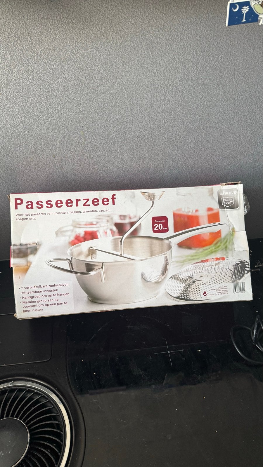 Passeerzeef RVS 20cm - Nieuw in doos, Overige typen, Ophalen of Verzenden, Metaal, Overige merken